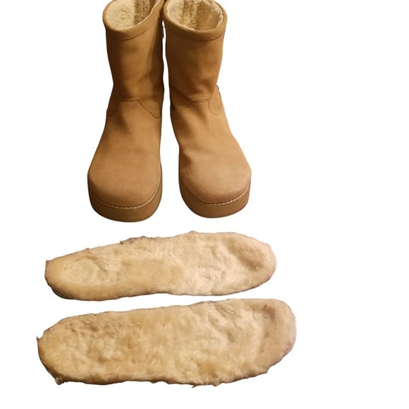EUC | ZARA | Leather | Mid-rise Lined boots | Extra Fur Insoles | Size: 11 EU 44 main image 10